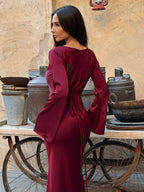 Long Sleeve Figure-Hugging Maxi Dress