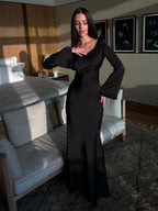 Long Sleeve Figure-Hugging Maxi Dress