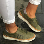 Women's orthopedic slip on shoes no laces easy on and off in green