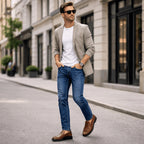 Men's casual leather loafers featuring a non-slip sole, designed for comfort and everyday wear, perfect for versatile styling. 2