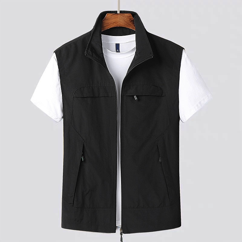 Men's lightweight quick-drying cardigan designed for outdoor activities, featuring breathable fabric and a stylish fit, perfect for hiking, camping, and everyday wear. 3