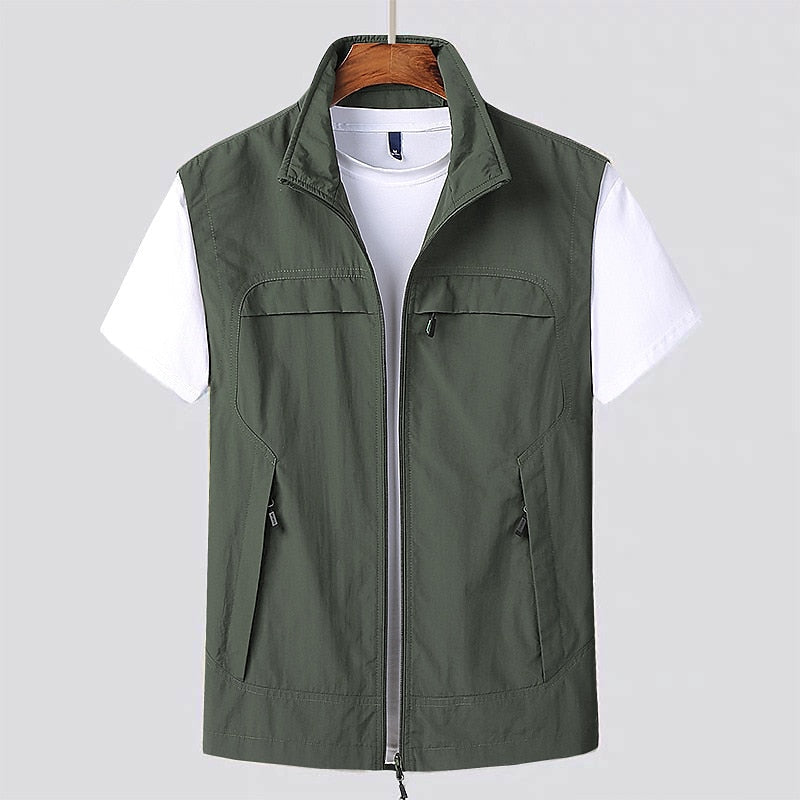 Men's lightweight quick-drying cardigan designed for outdoor activities, featuring breathable fabric and a stylish fit, perfect for hiking, camping, and everyday wear. 4