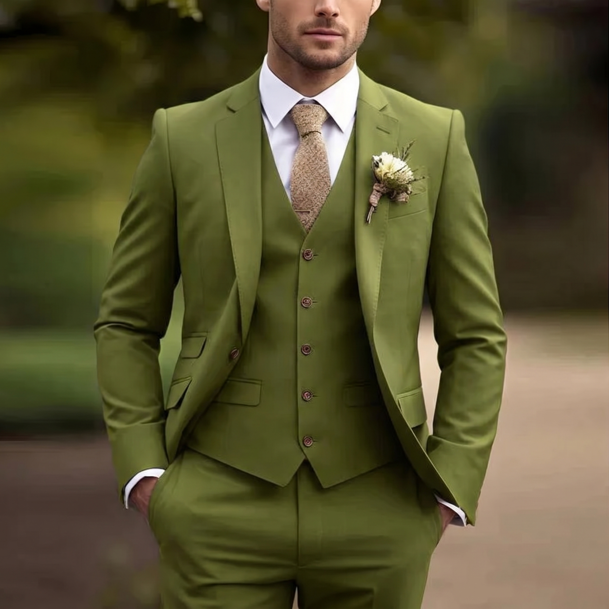 Modern Fit Three-Piece Suit for Men