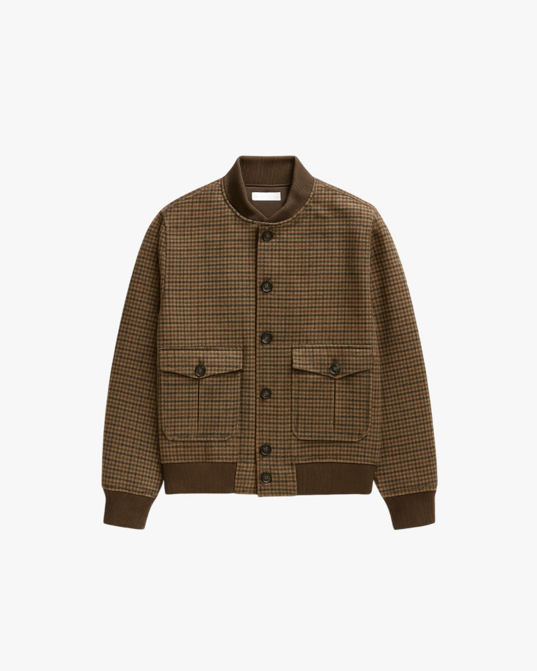 Wool-Blend Jacket with Plaid Pattern
