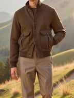 Wool-Blend Jacket with Plaid Pattern