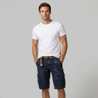 Men's regular fit cargo shorts designed for casual outdoor activities, featuring multiple pockets for storage and comfortable fabric for all-day wear. 1