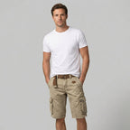 Men's regular fit cargo shorts designed for casual outdoor activities, featuring multiple pockets for storage and comfortable fabric for all-day wear. 3