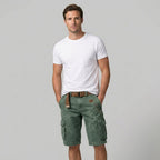 Men's regular fit cargo shorts designed for casual outdoor activities, featuring multiple pockets for storage and comfortable fabric for all-day wear. 4