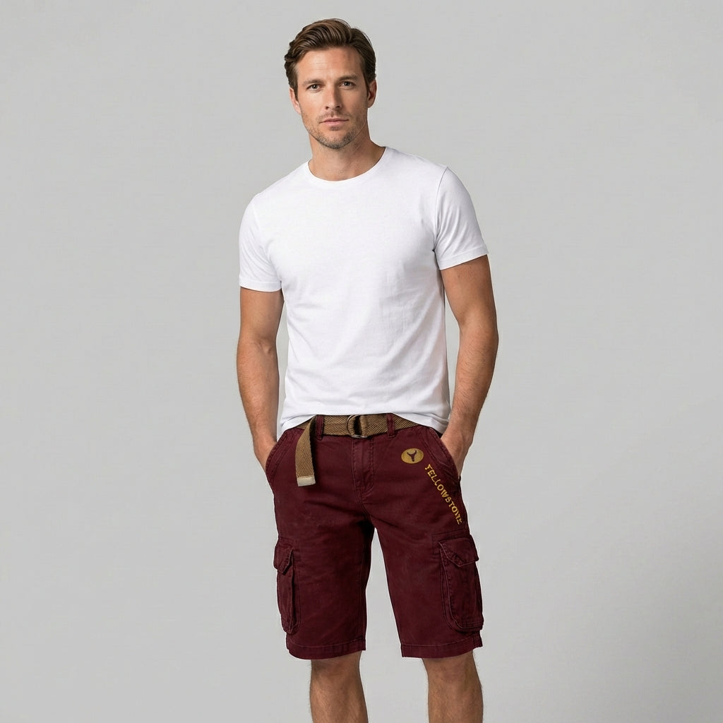 Men's regular fit cargo shorts designed for casual outdoor activities, featuring multiple pockets for storage and comfortable fabric for all-day wear. 7