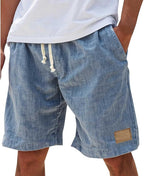 Men's relaxed fit board shorts designed for casual summer wear, featuring a comfortable waistband, vibrant colors, and lightweight fabric, perfect for beach outings and outdoor 8