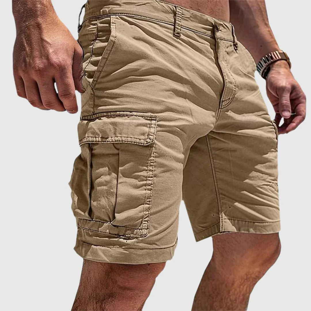 Men's relaxed fit cargo shorts in a versatile color, perfect for everyday casual summer wear, featuring multiple pockets for storage and a comfortable, breathable fabric ideal 2