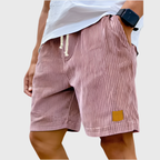 Men's relaxed fit textured summer shorts in a light color, perfect for casual occasions. Featuring a comfortable waistband and stylish design, ideal for warm weather outings 0