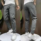 Men's slim fit cargo joggers featuring ribbed cuffs, designed for stylish casual wear, showcasing a modern silhouette and practical pockets. 5