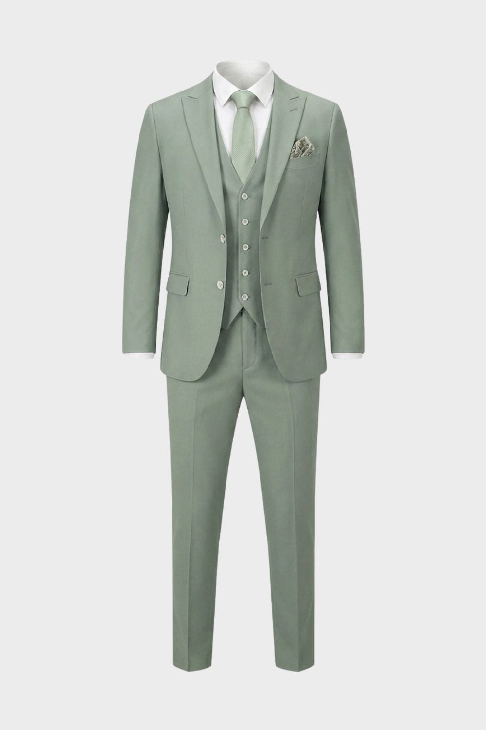 Men's slim fit three piece suit in charcoal gray, featuring a tailored jacket, matching vest, and trousers, ideal for weddings and formal occasions, showcasing 4