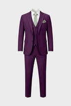 Men's slim fit three piece suit in charcoal gray, featuring a tailored jacket, matching vest, and trousers, ideal for weddings and formal occasions, showcasing 5