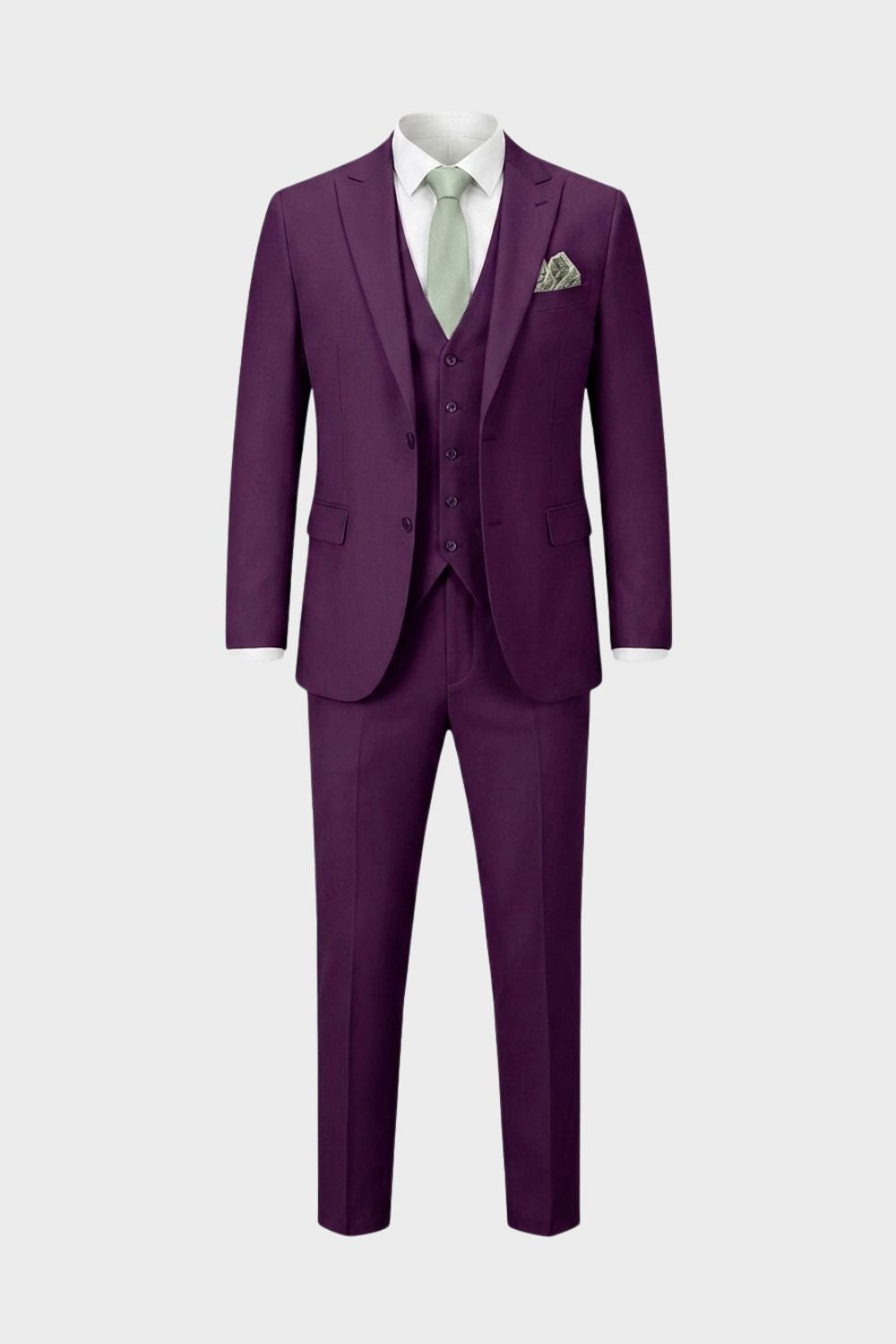 Men's slim fit three piece suit in charcoal gray, featuring a tailored jacket, matching vest, and trousers, ideal for weddings and formal occasions, showcasing 5