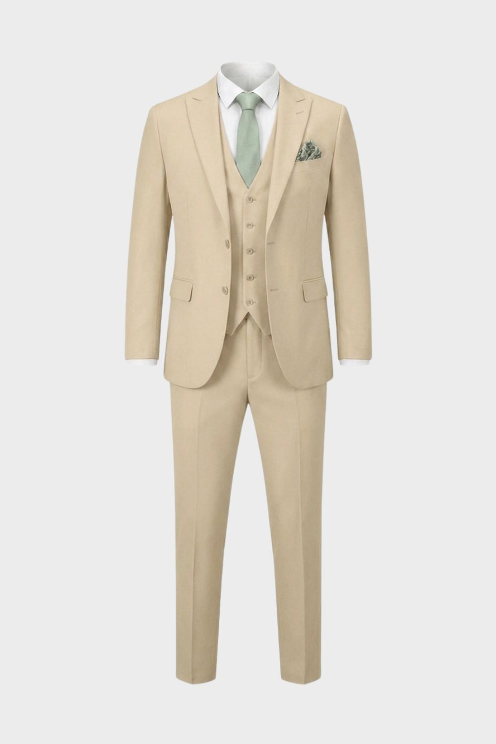 Men's slim fit three piece suit in charcoal gray, featuring a tailored jacket, matching vest, and trousers, ideal for weddings and formal occasions, showcasing 6