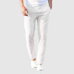 Men's straight leg linen trousers in a versatile casual style, perfect for warm weather and laid-back outings. 5