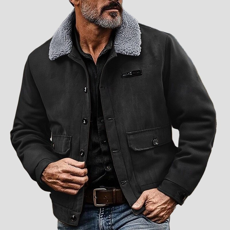 Men's Suede Sherpa Collar Jacket