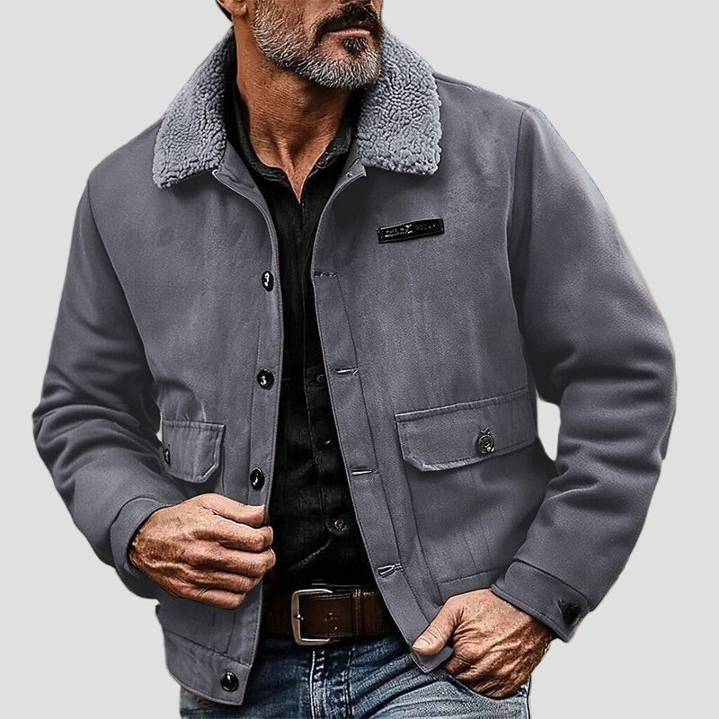 Men's Suede Sherpa Collar Jacket