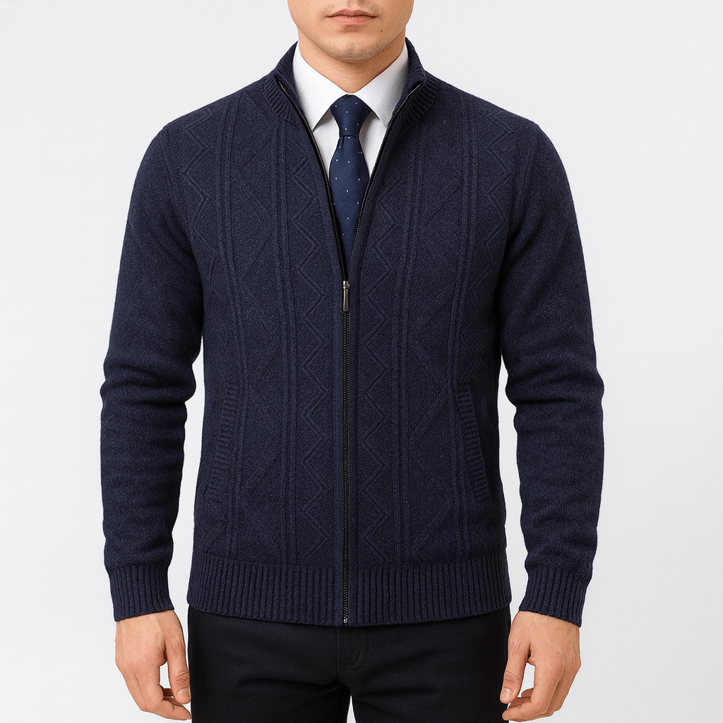 Zip-Up Cardigan For Men