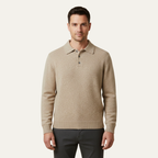 Knit polo collar sweater
