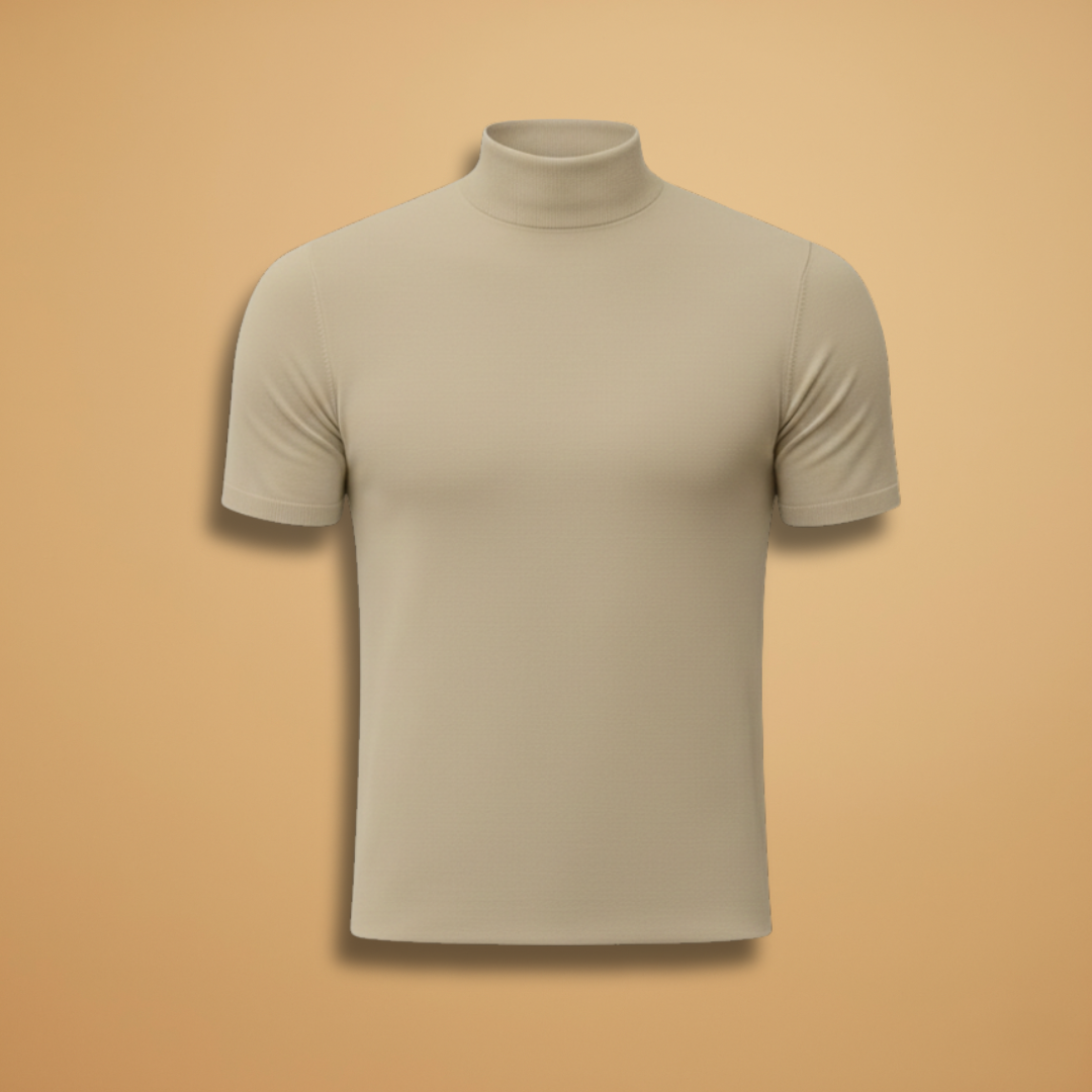 Men's Short-Sleeve Turtleneck T-Shirt