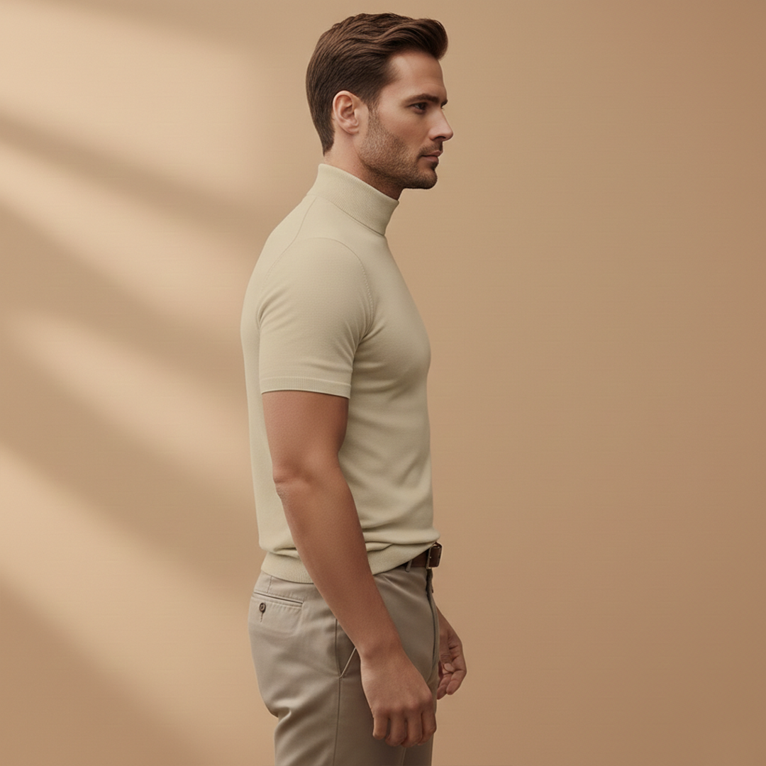 Men's Short-Sleeve Turtleneck T-Shirt