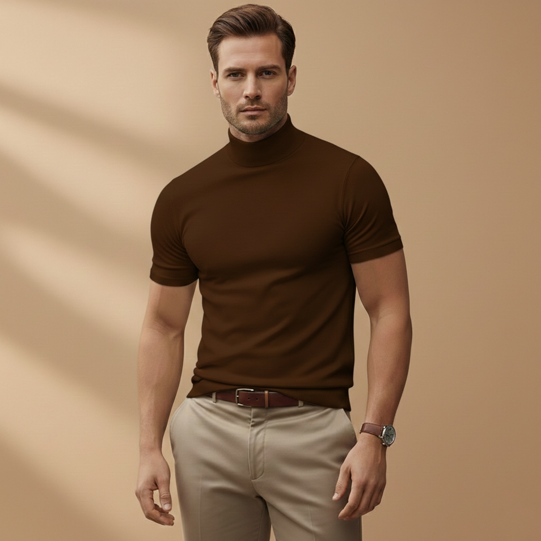 Men's Short-Sleeve Turtleneck T-Shirt