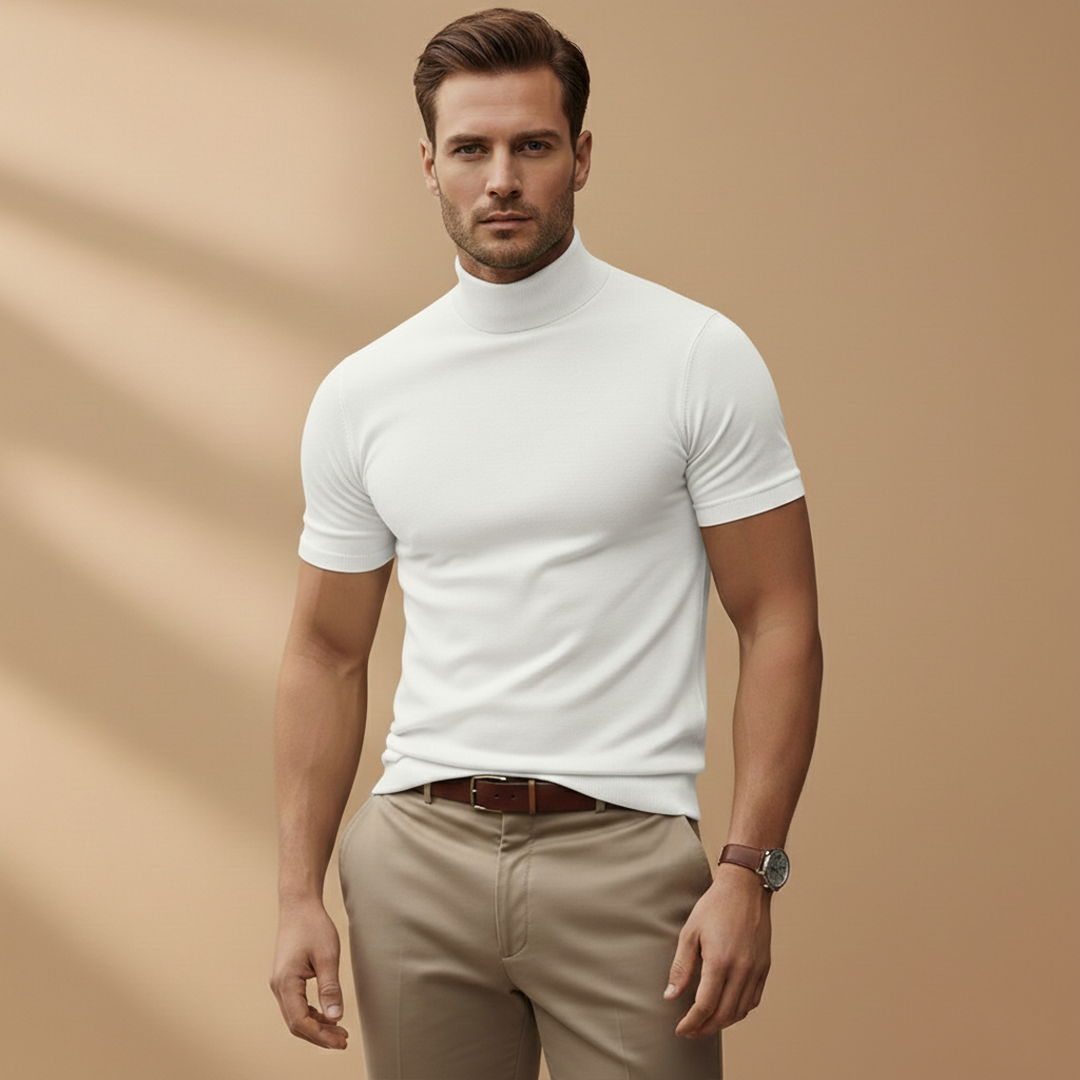Men's Short-Sleeve Turtleneck T-Shirt