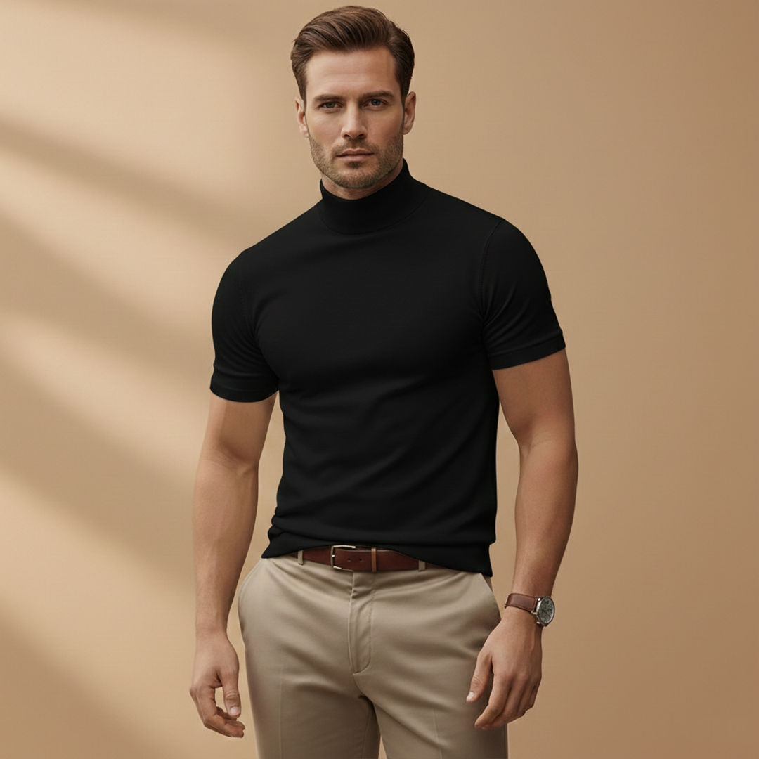 Men's Short-Sleeve Turtleneck T-Shirt