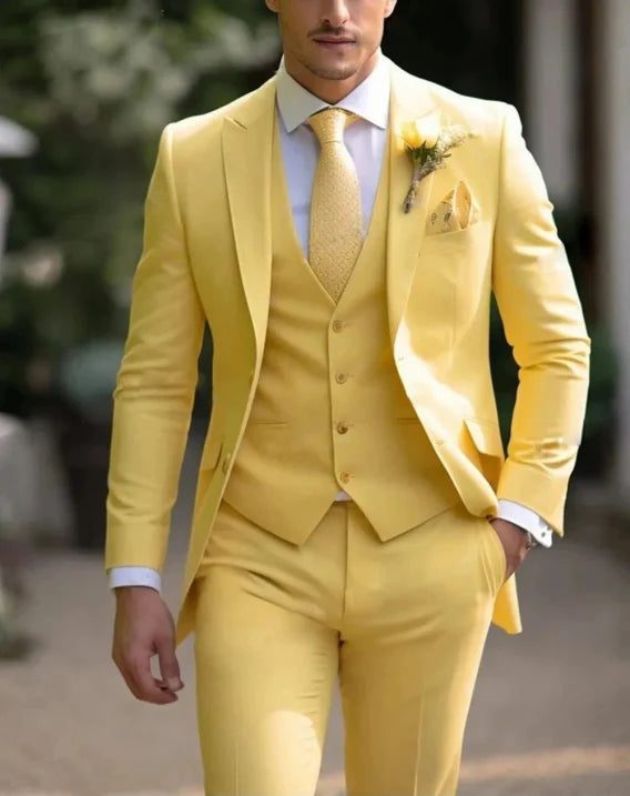 Modern Fit Three-Piece Suit for Men