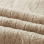 Half Zip Merino Wool Sweater in Cable Knit