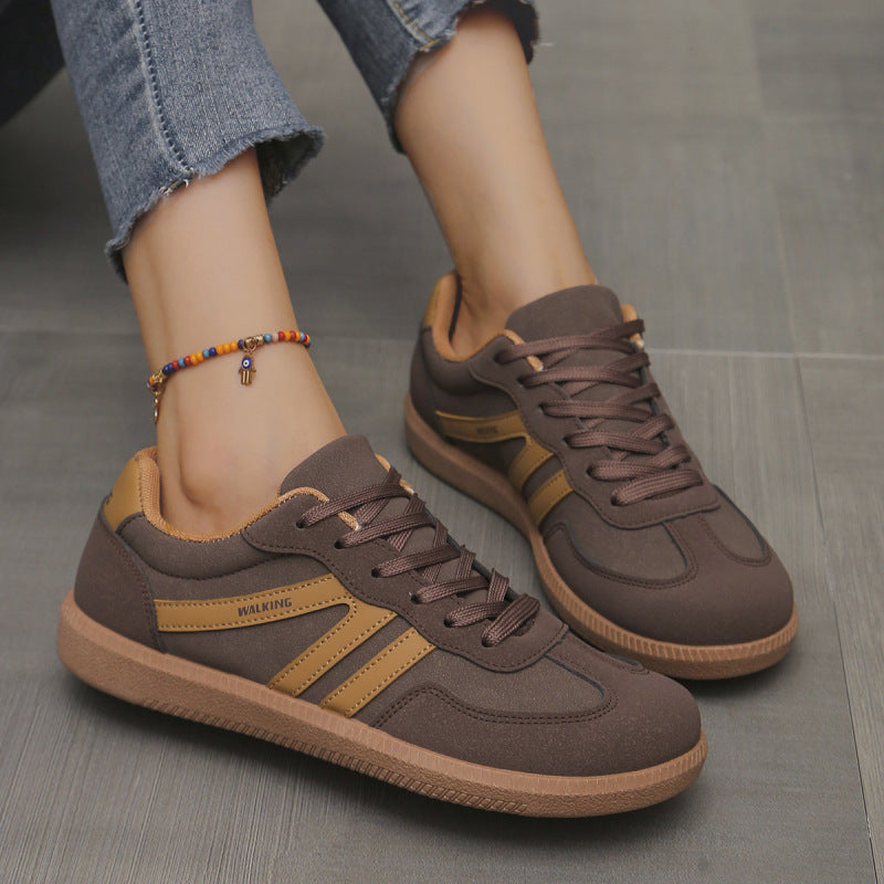 Women's lightweight slip on sneakers no laces easy on and off in brown