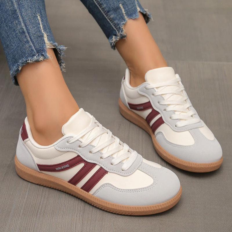 Women's lightweight slip on sneakers no laces easy on and off in red