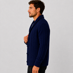 Cable knit button front cardigan sweater