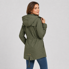 Lightweight hooded cotton blend windbreaker jacket