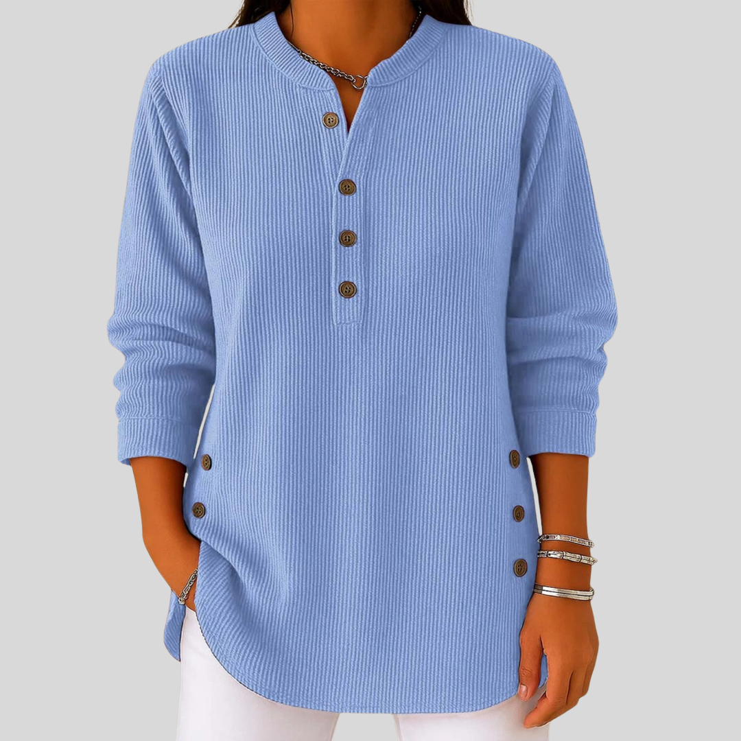 Women's Classic Crew-neck Pullover in Soft Ribbed Fabric