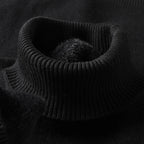 Merino wool turtleneck sweater with ribbed collar