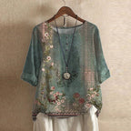 Women's Vintage Floral Print Blouse