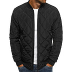 Men's diamond pattern layering jacket for the season in black