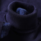 Merino wool turtleneck sweater with ribbed collar