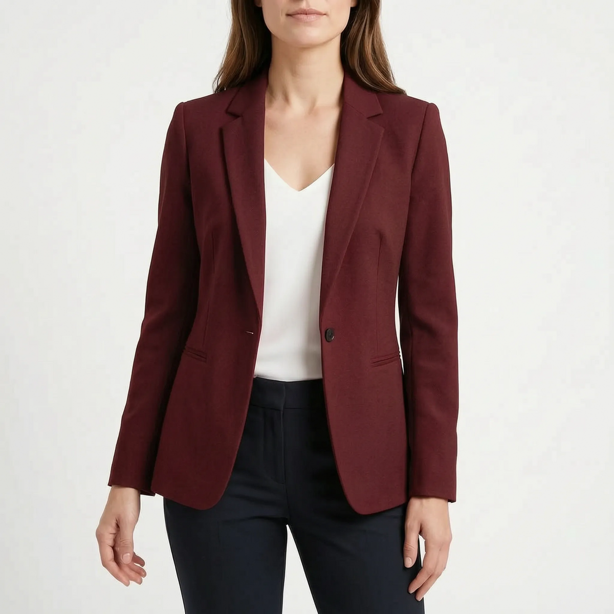 Women's tailored single breasted blazer in red