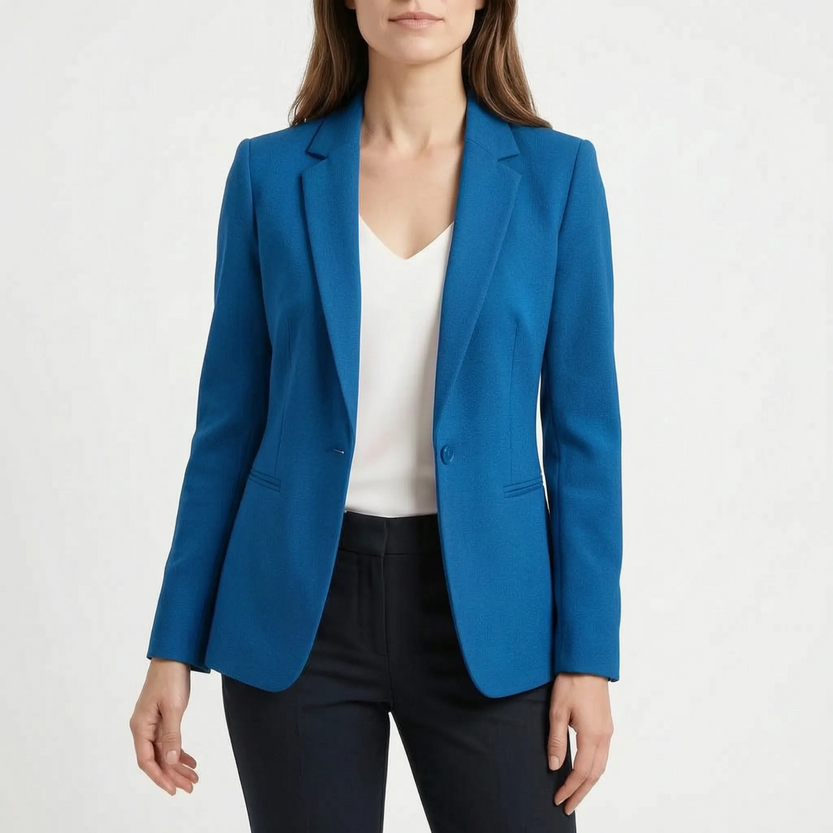 Women's tailored single breasted blazer in blue
