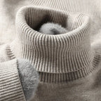 Merino wool turtleneck sweater with ribbed collar