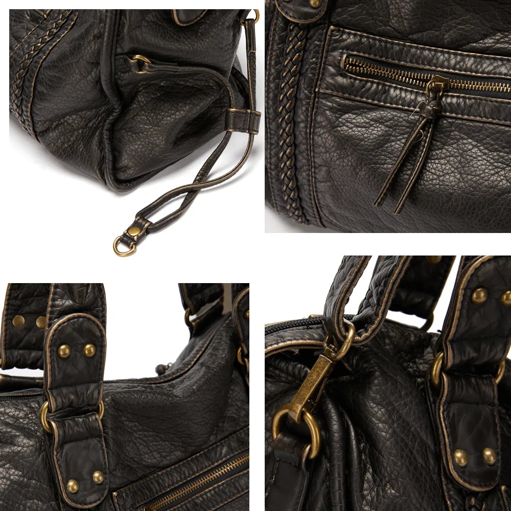 Vintage Style PU Leather Handbag