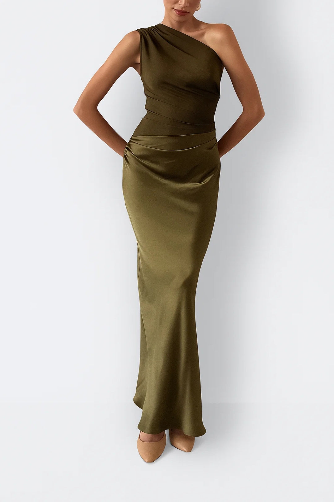 One Shoulder Body-Con Maxi Dress