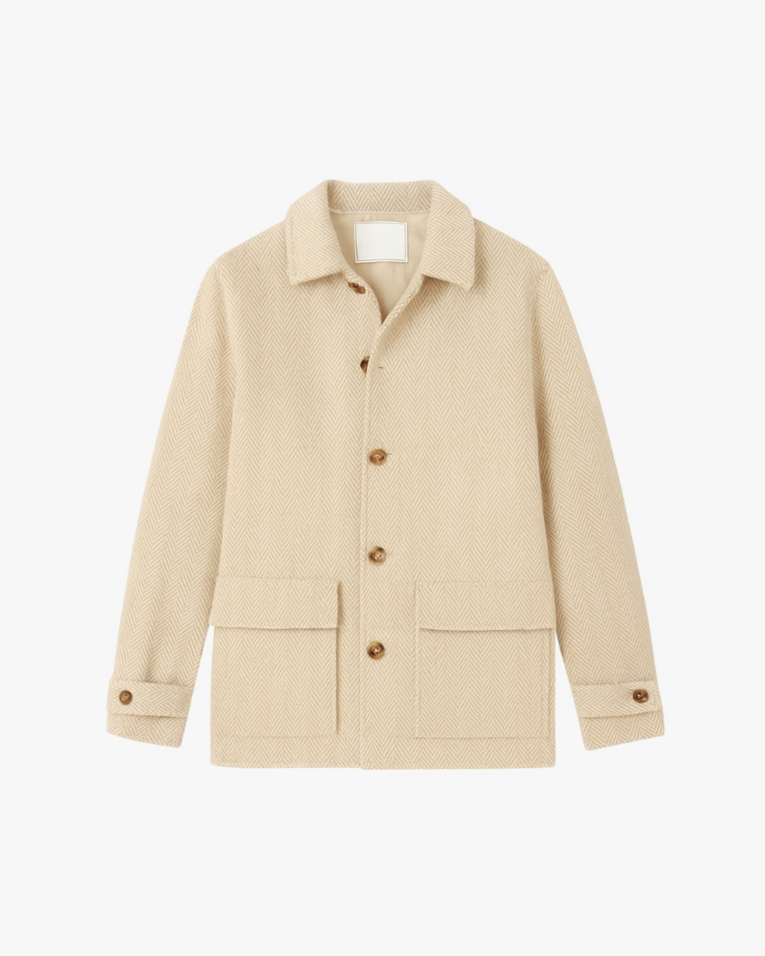 Tailored Wool Jacket with Lapel Collar