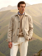 Tailored Wool Jacket with Lapel Collar