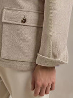 Tailored Wool Jacket with Lapel Collar